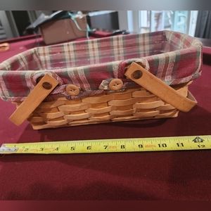Vintage Longaberger Basket with Fabric and Plastic Liner